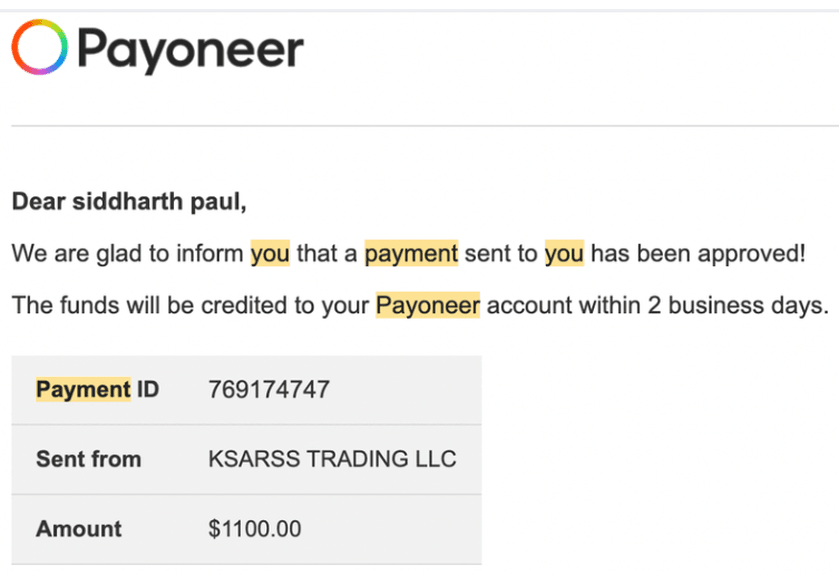 Payment proof 2